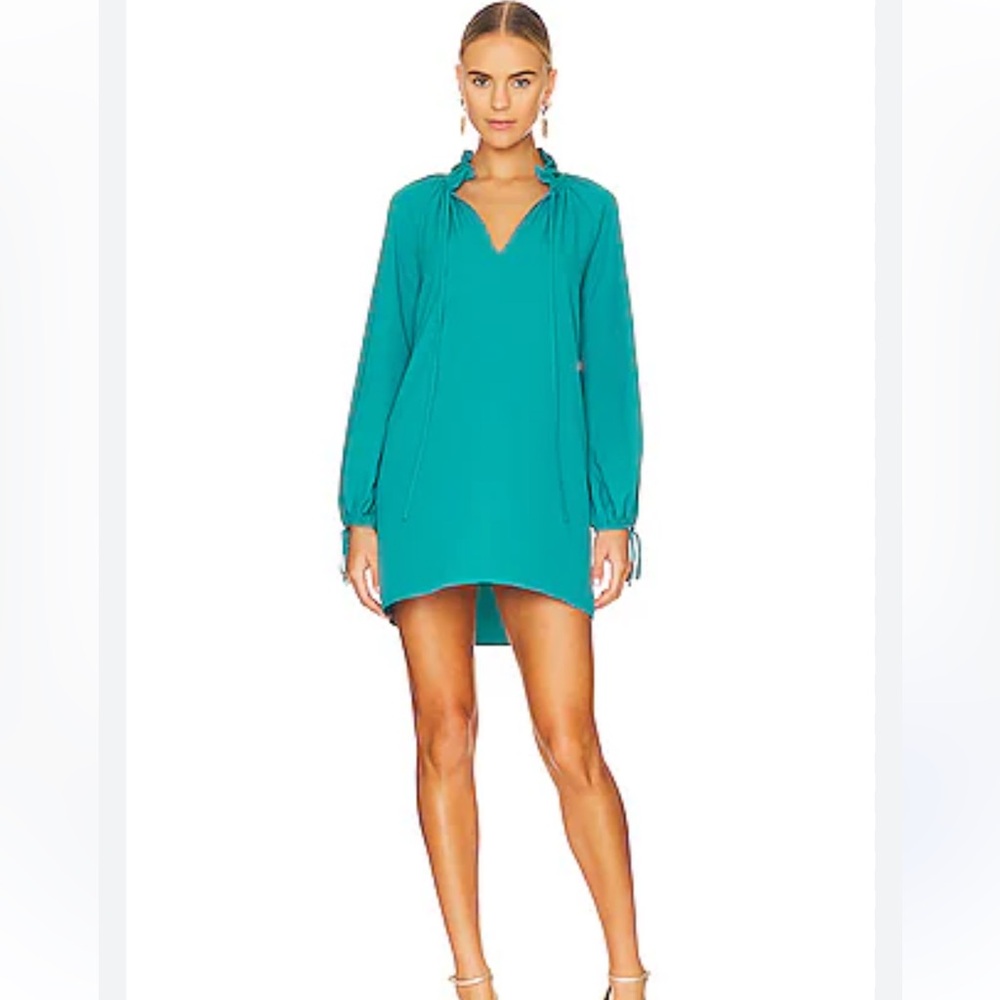Amanda Uprichard New York Vittoria Teal Mini Shift Dress size XS $216 - Picture 2 of 12